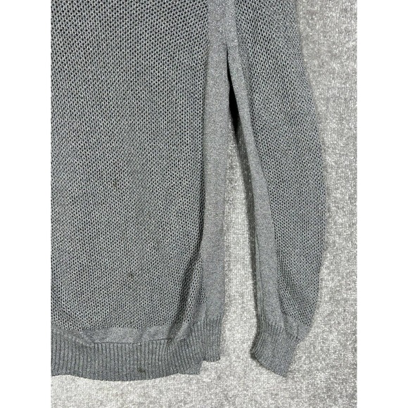 NYDJ Open Knit Ribbed Metallic Pullover Sweater Womens Size Medium V-Neck Back - Picture 8 of 16